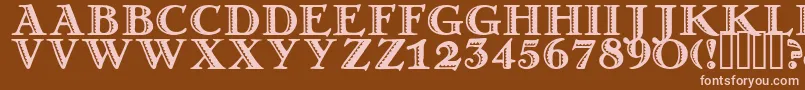 フォントMatador ffy – 茶色の背景にピンクのフォント