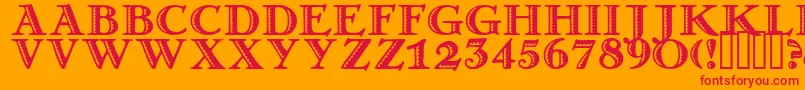 Matador ffy-Schriftart – Rote Schriften auf orangefarbenem Hintergrund