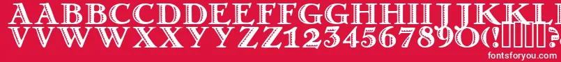 フォントMatador ffy – 赤い背景に白い文字