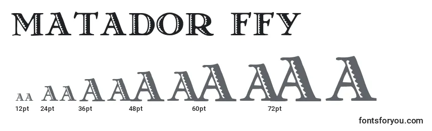 Размеры шрифта Matador ffy