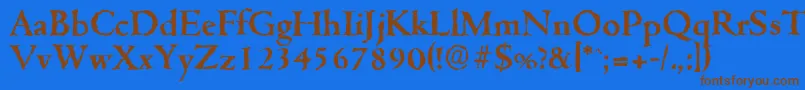 CambridgerandomBold Font – Brown Fonts on Blue Background