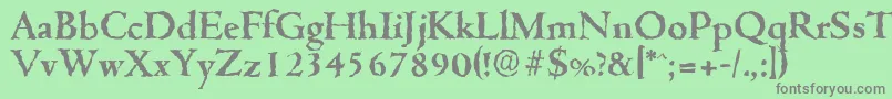CambridgerandomBold Font – Gray Fonts on Green Background