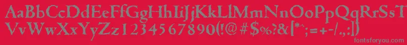 CambridgerandomBold-Schriftart – Graue Schriften auf rotem Hintergrund