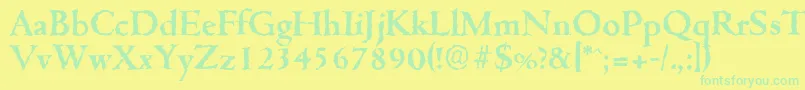 CambridgerandomBold Font – Green Fonts on Yellow Background