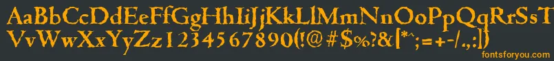 フォントCambridgerandomBold – 黒い背景にオレンジの文字