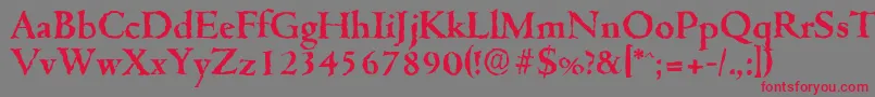 フォントCambridgerandomBold – 赤い文字の灰色の背景
