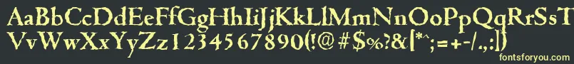 Police CambridgerandomBold – polices jaunes sur fond noir