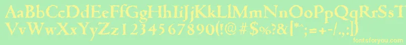 CambridgerandomBold Font – Yellow Fonts on Green Background
