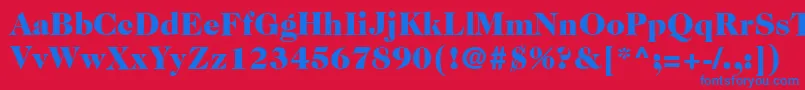 フォントItcCaslon224LtBlack – 赤い背景に青い文字