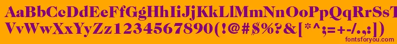 ItcCaslon224LtBlack Font – Purple Fonts on Orange Background
