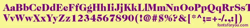 ItcCaslon224LtBlack Font – Purple Fonts on Yellow Background