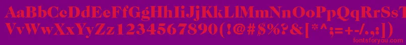 ItcCaslon224LtBlack Font – Red Fonts on Purple Background