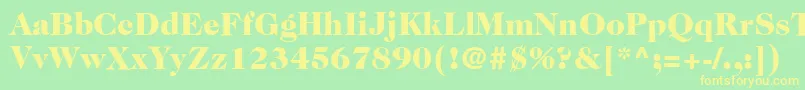 ItcCaslon224LtBlack Font – Yellow Fonts on Green Background