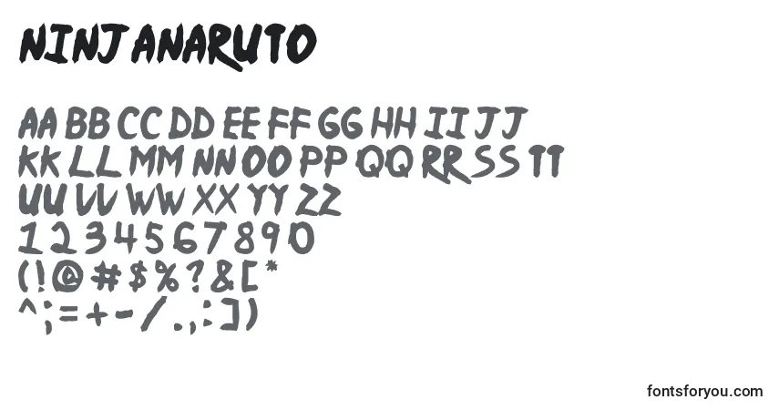 Schriftart NinjaNaruto – Alphabet, Zahlen, spezielle Symbole