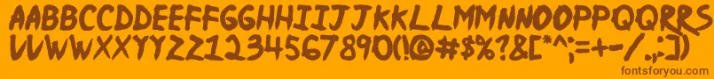 NinjaNaruto Font – Brown Fonts on Orange Background