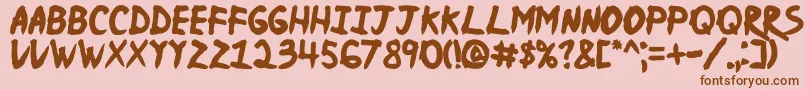 NinjaNaruto Font – Brown Fonts on Pink Background