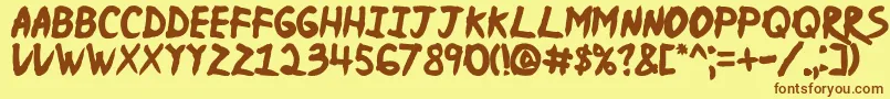 NinjaNaruto Font – Brown Fonts on Yellow Background