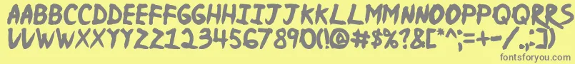 NinjaNaruto Font – Gray Fonts on Yellow Background