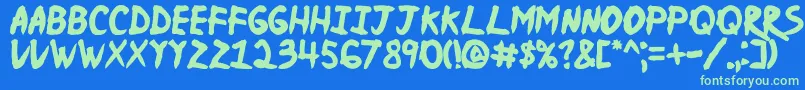 NinjaNaruto Font – Green Fonts on Blue Background