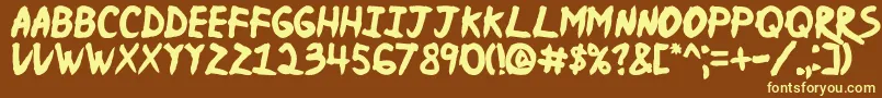 NinjaNaruto Font – Yellow Fonts on Brown Background