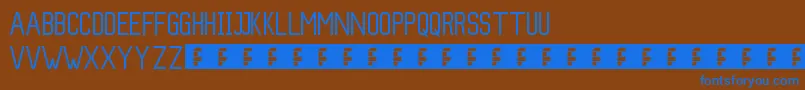 Slim Font – Blue Fonts on Brown Background