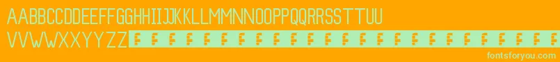 Slim Font – Green Fonts on Orange Background