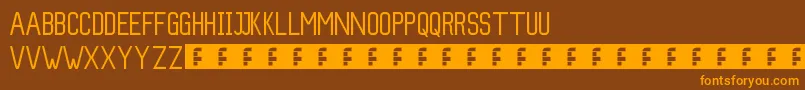 Slim-Schriftart – Orangefarbene Schriften auf braunem Hintergrund