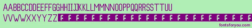 Slim-Schriftart – Violette Schriften auf grünem Hintergrund