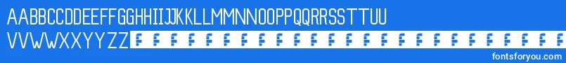 Slim-Schriftart – Weiße Schriften auf blauem Hintergrund
