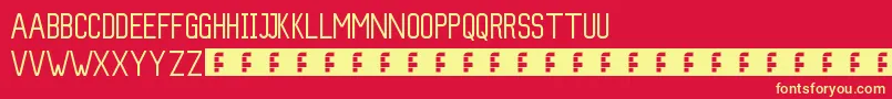 Slim Font – Yellow Fonts on Red Background