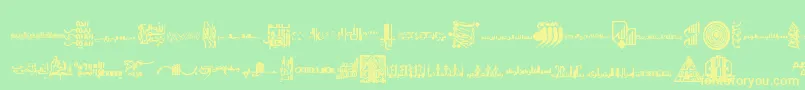フォントBesmellah4 – 黄色の文字が緑の背景にあります
