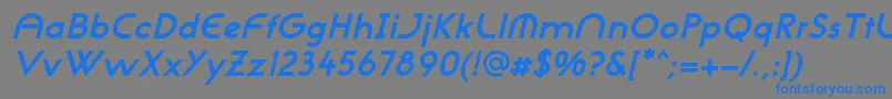 フォントNeogothisadfstdBoldoblique – 灰色の背景に青い文字