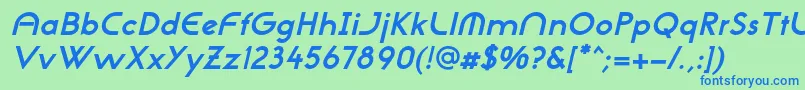 NeogothisadfstdBoldoblique Font – Blue Fonts on Green Background
