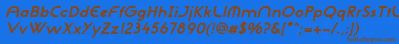 Шрифт NeogothisadfstdBoldoblique – коричневые шрифты на синем фоне