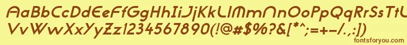 NeogothisadfstdBoldoblique Font – Brown Fonts on Yellow Background