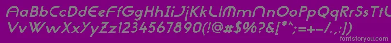 フォントNeogothisadfstdBoldoblique – 紫の背景に灰色の文字