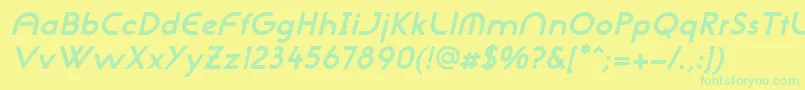 NeogothisadfstdBoldoblique Font – Green Fonts on Yellow Background
