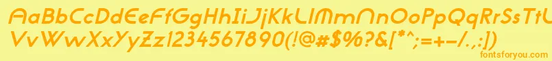 NeogothisadfstdBoldoblique Font – Orange Fonts on Yellow Background