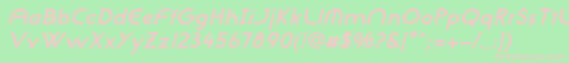 NeogothisadfstdBoldoblique Font – Pink Fonts on Green Background