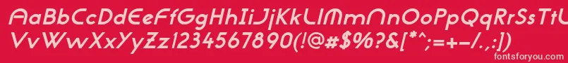 NeogothisadfstdBoldoblique Font – Pink Fonts on Red Background