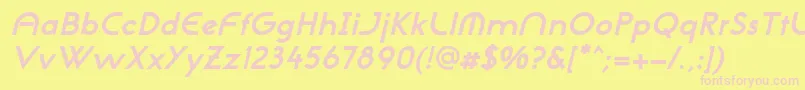 NeogothisadfstdBoldoblique Font – Pink Fonts on Yellow Background