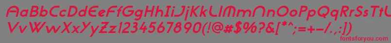 NeogothisadfstdBoldoblique Font – Red Fonts on Gray Background