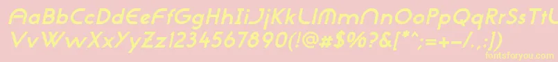 NeogothisadfstdBoldoblique Font – Yellow Fonts on Pink Background