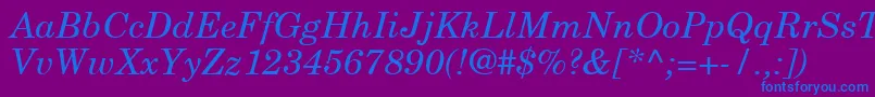 NewCenturySchoolbookРљСѓСЂСЃРёРІ Font – Blue Fonts on Purple Background