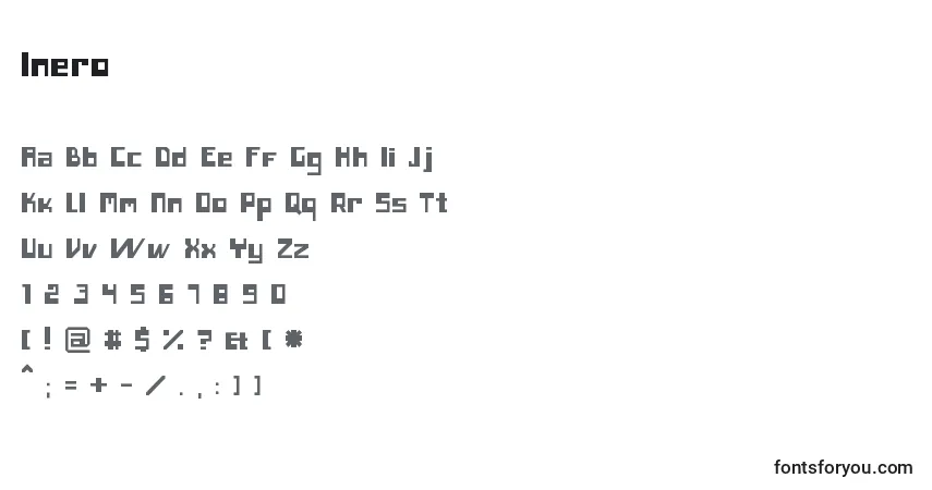 Inero-fontti – aakkoset, numerot, erikoismerkit