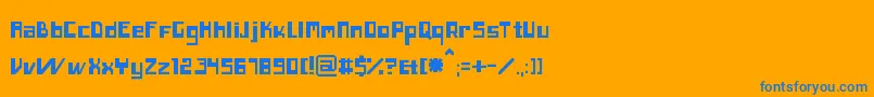 Inero Font – Blue Fonts on Orange Background