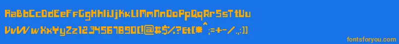Inero Font – Orange Fonts on Blue Background