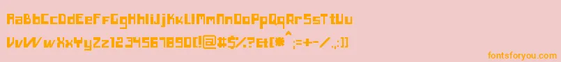 フォントInero – オレンジの文字がピンクの背景にあります。