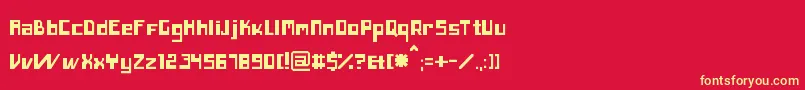 Inero-fontti – keltaiset fontit punaisella taustalla