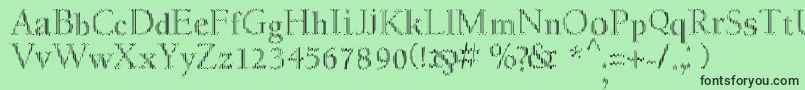 Fonte MyfontcodeRegular – fontes pretas em um fundo verde